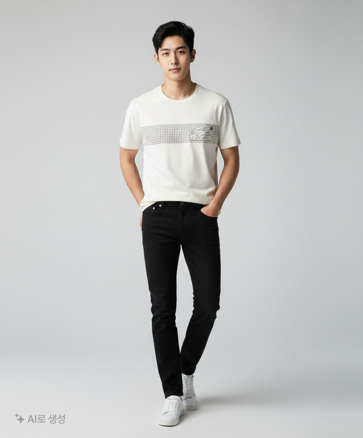 라코스테(LACOSTE) 남성 네오 헤리티지 네트 프린트 티셔츠 [오프화이트] 4
