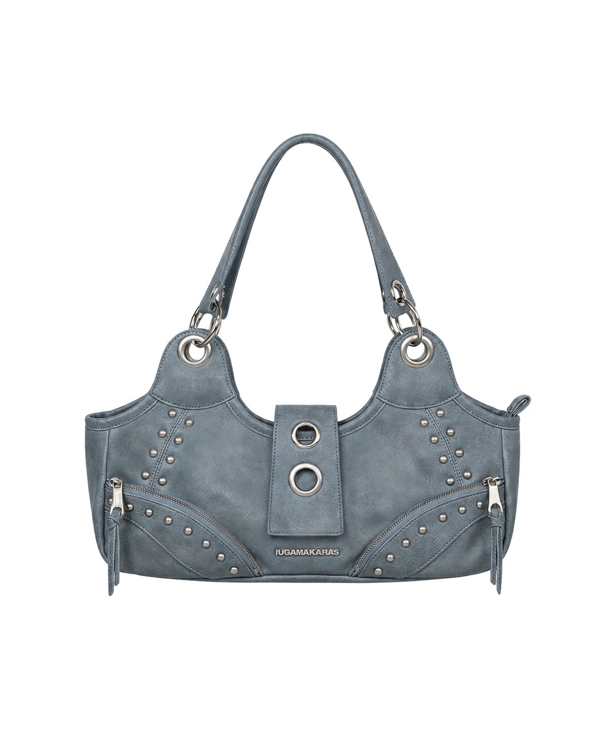 이우가마카라스(IUGAMAKARAS) Studded Ring Vintage Shoulder Bag (Sky Blue)