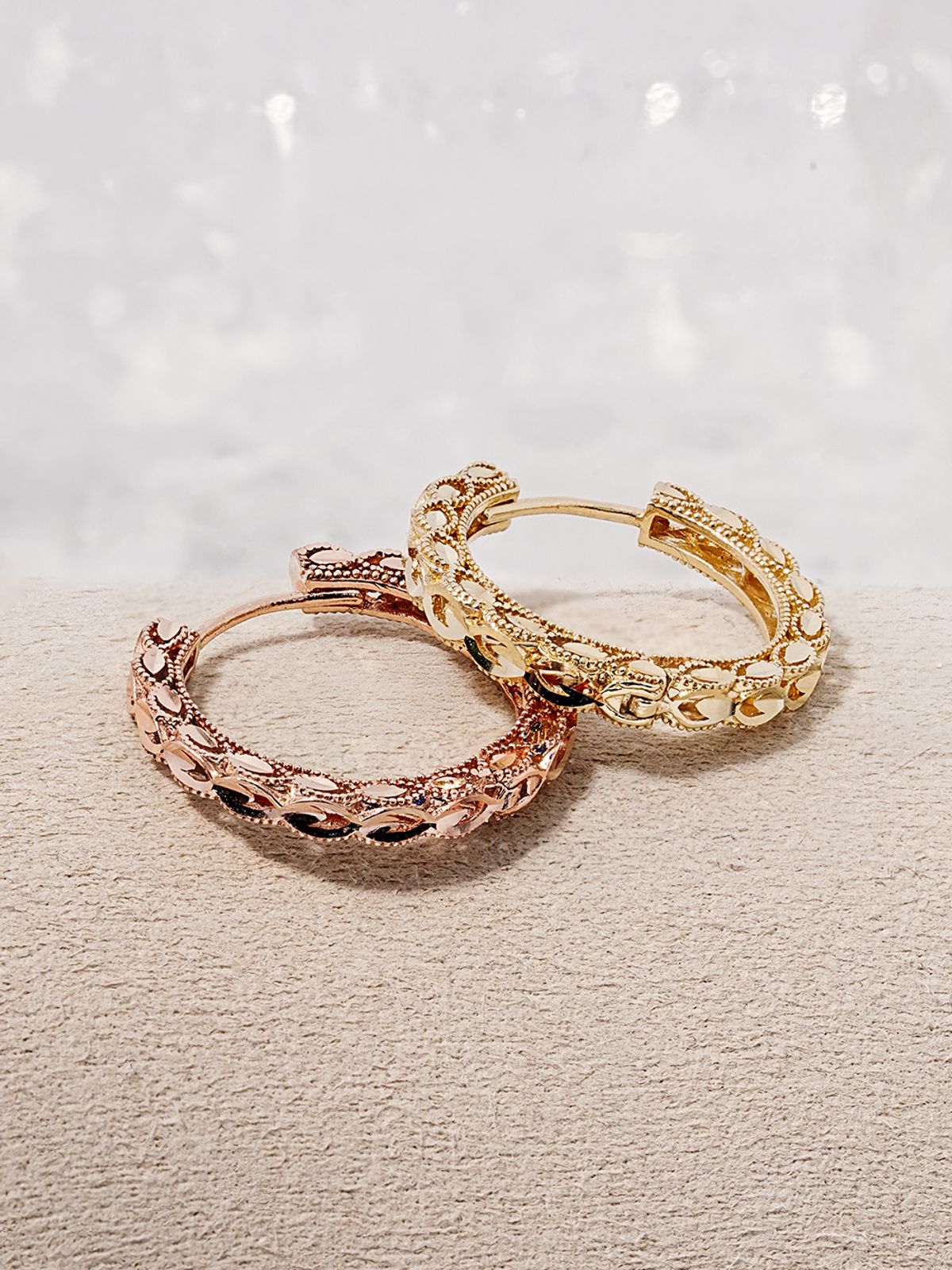 미니멀피어싱(MINIMALPIERCING) 14K 레이스 체인 볼드 원터치 링 귀걸이