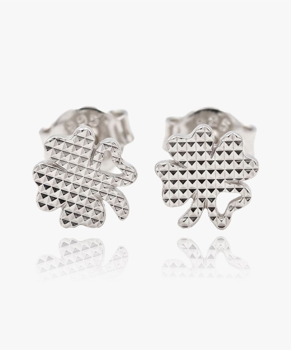 엘렌쥬얼리(HELENE JEWELRY) 실버 925 Silver 메쉬 네잎클로버 컷팅 은 귀걸이