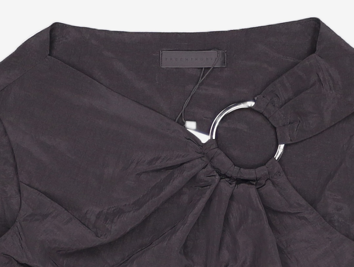 트리밍버드(TREEMINGBIRD) Metal Circle Drape Sleeveless [ Black ] OS