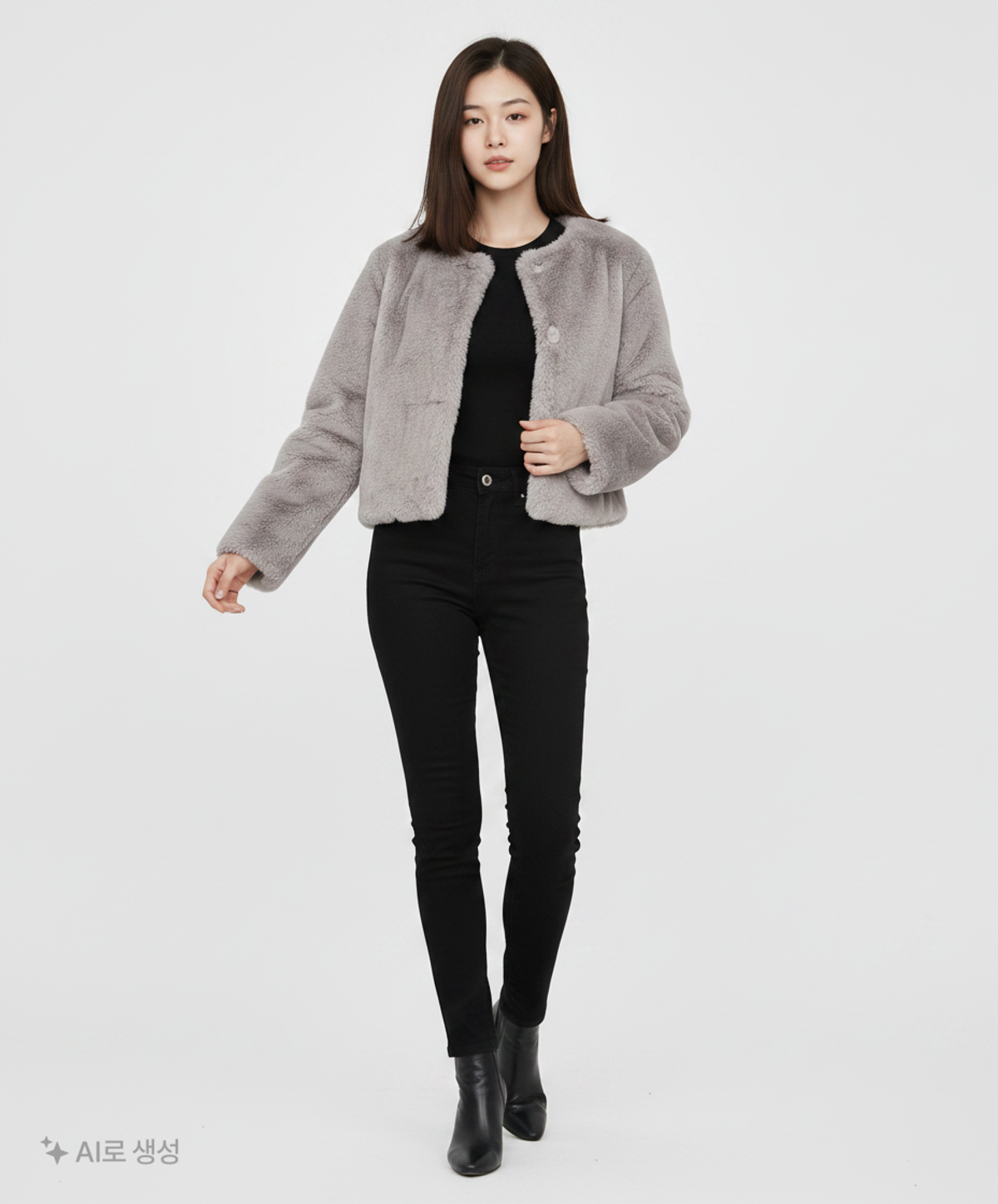 미쏘(MIXXO) 에코퍼 라운드넥 숏 자켓 MIWJLCV03G S