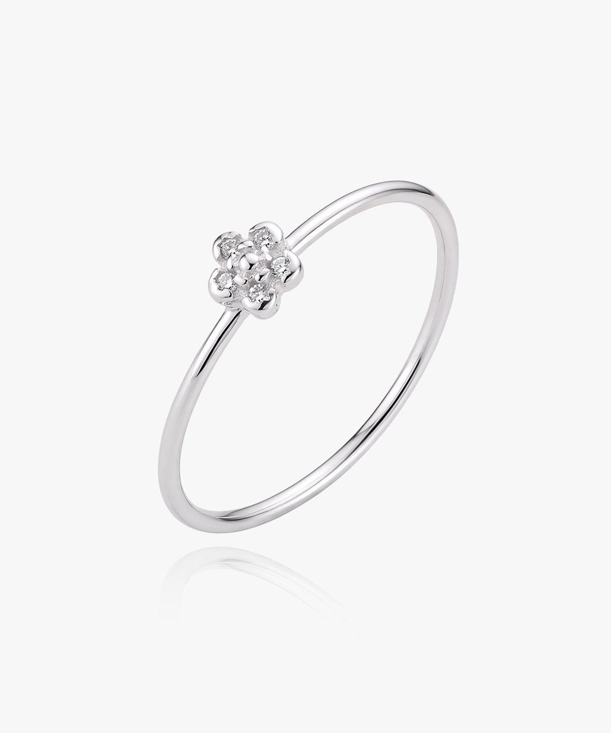 엘렌쥬얼리(HELENE JEWELRY) 실버 925 Silver 론도 플라워 큐빅 미스 링 은 실 반지