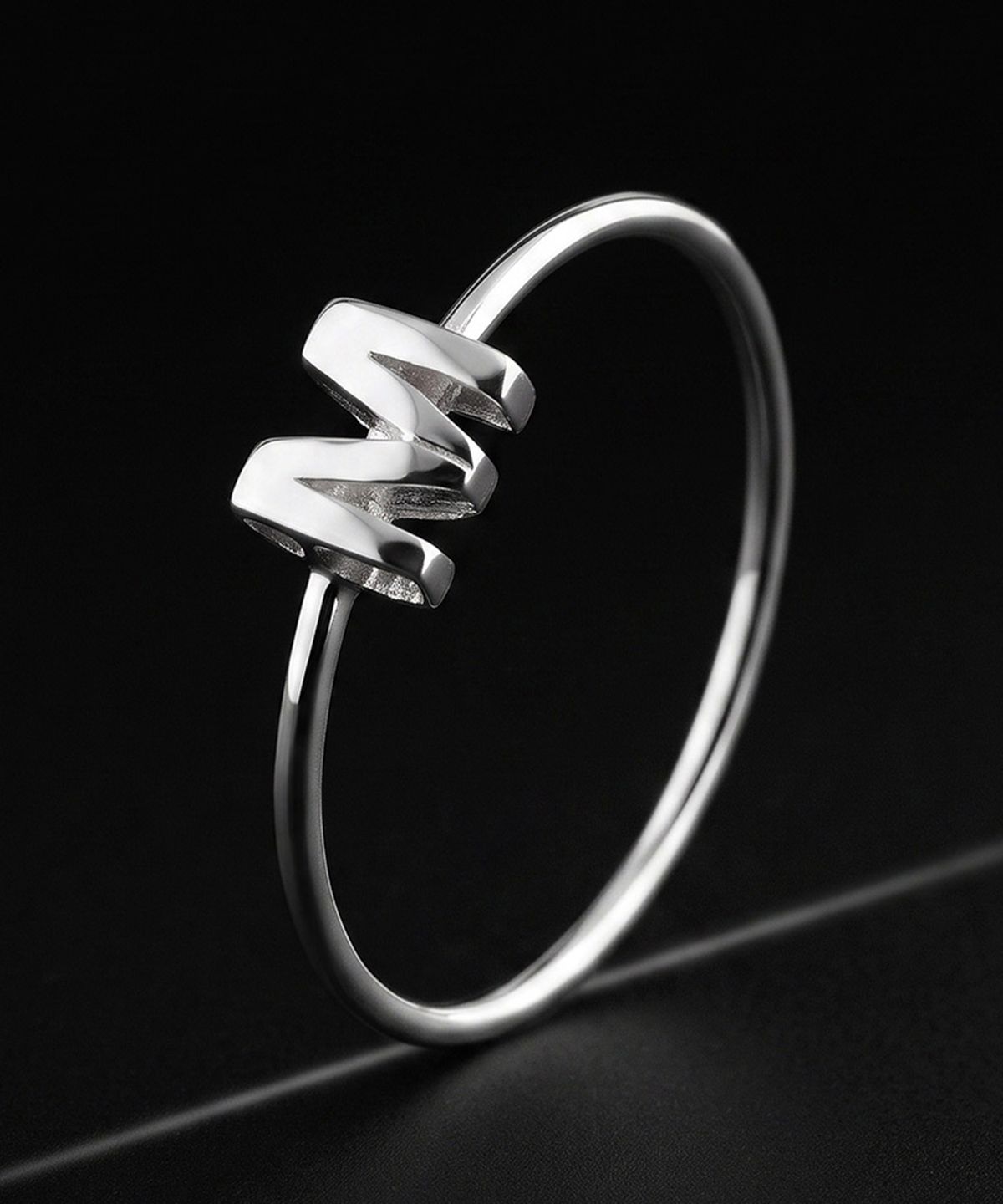엘렌쥬얼리(HELENE JEWELRY) 실버 925 Silver 리틀 엠 미스 링 은 실 반지