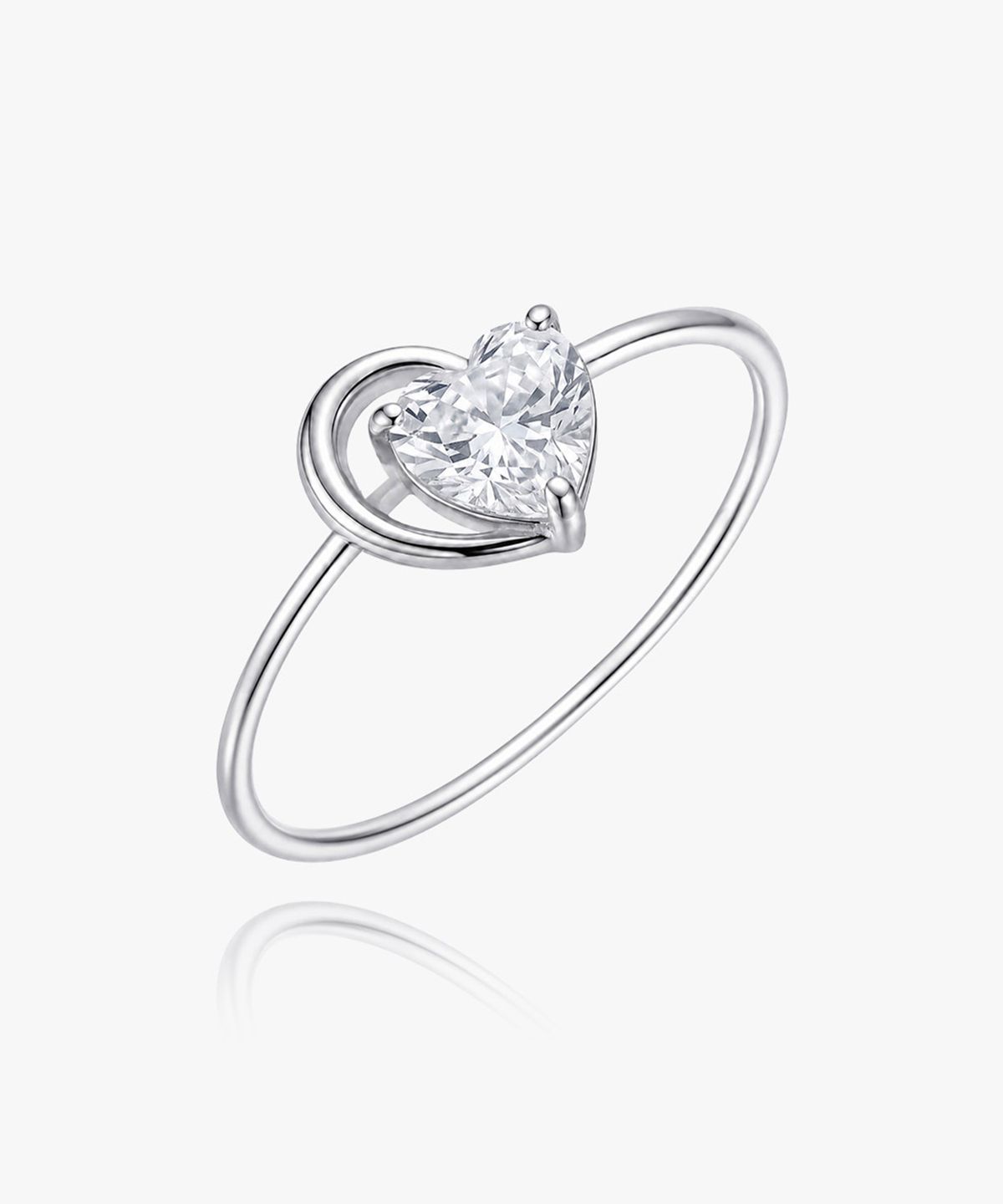 엘렌쥬얼리(HELENE JEWELRY) 실버 925 Silver 세렌디 하트 큐빅 미스 링 은 실 반지