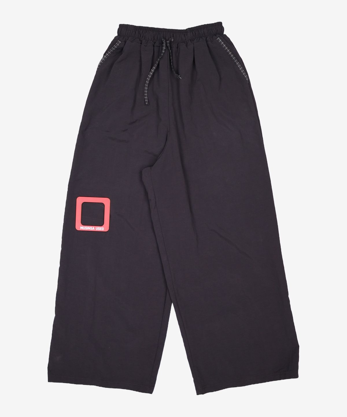 꼬모니노즈(COMONINOZ) W SAGGING NYLON PANTS [BLACK] FREE