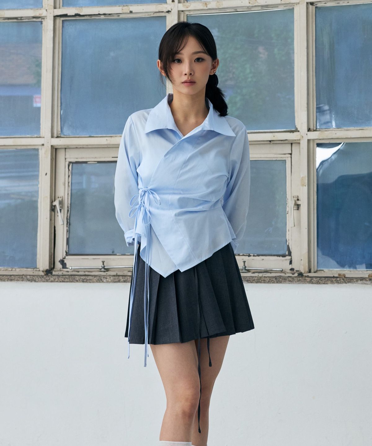 아리킴(ARIKIM) HALO WRAP SHIRT / SKY BLUE
