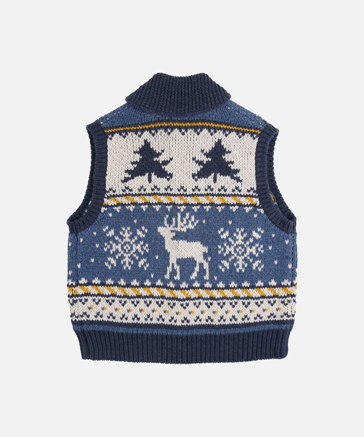 프리즘웍스(FRIZMWORKS) HEAVY COWICHAN KNIT VEST _ BLUE
