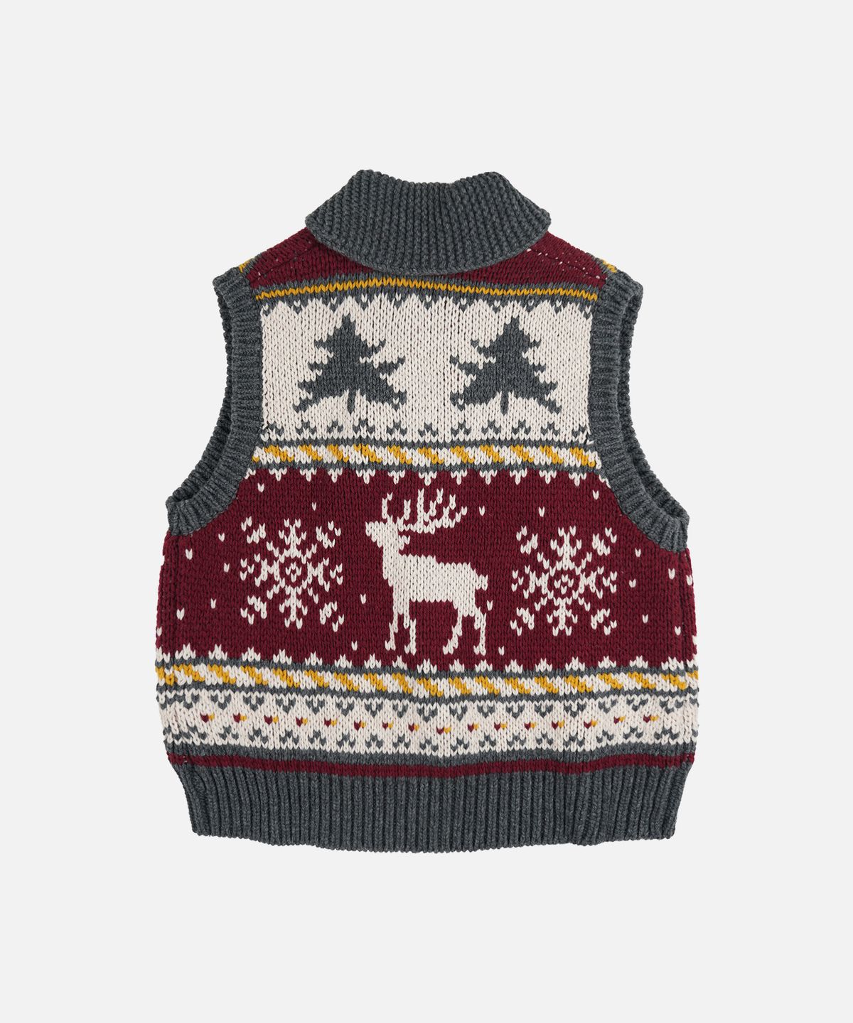 프리즘웍스(FRIZMWORKS) HEAVY COWICHAN KNIT VEST _ RED