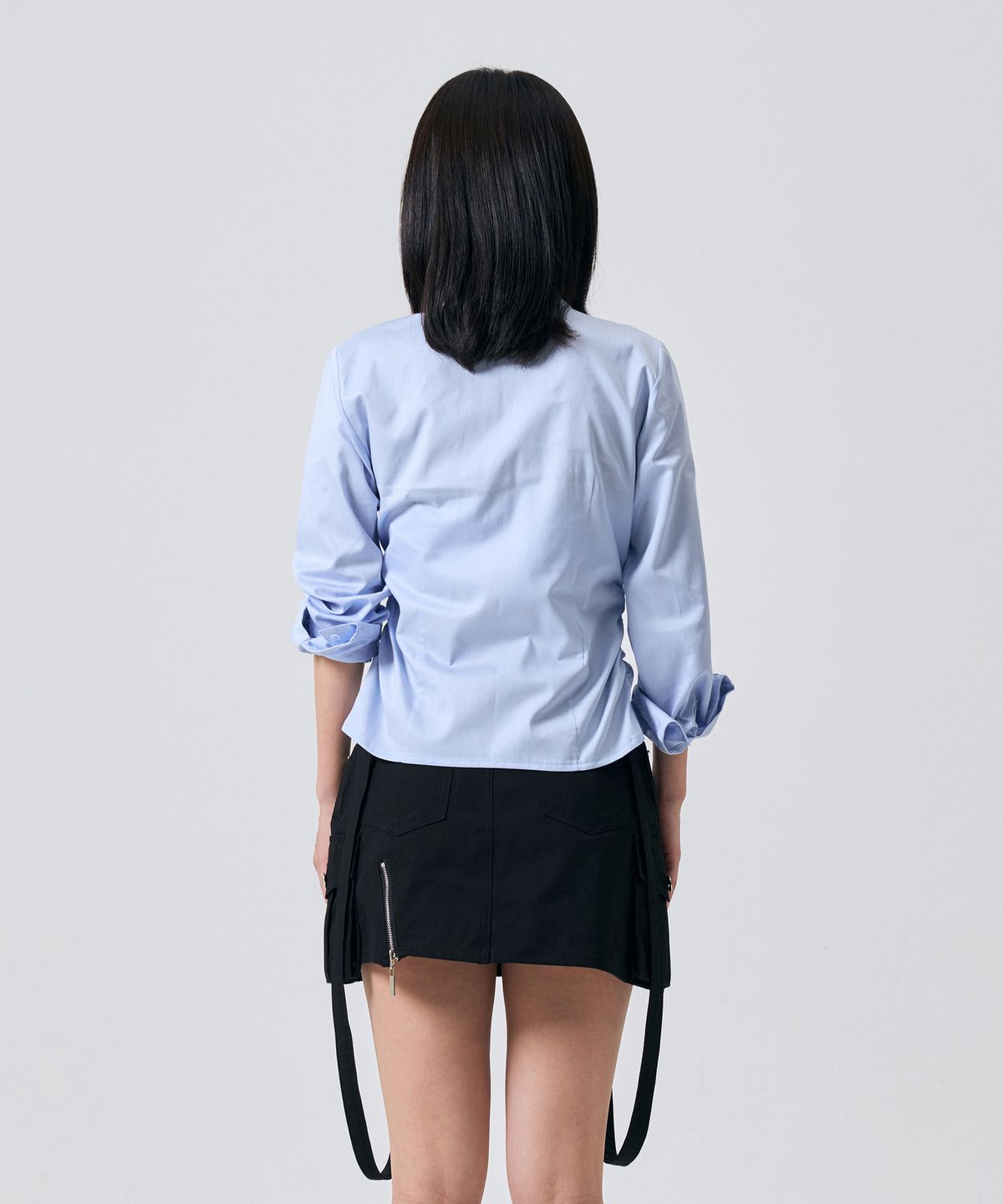 아리킴(ARIKIM) ELISE TIE SHIRRING SHIRT / SKY BLUE