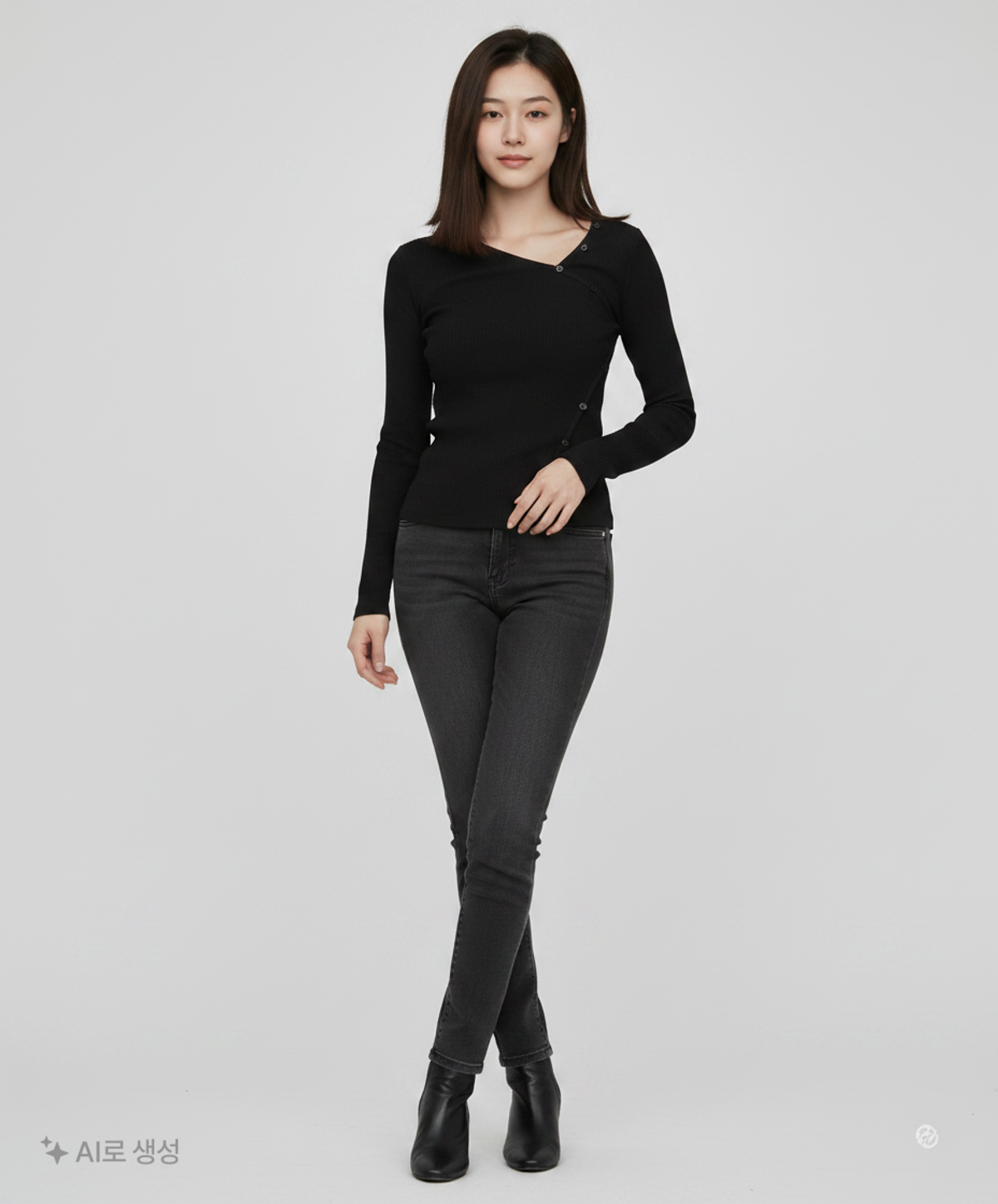 제이에스엔와이(JSNY) Unbalanced Cut-out Top Black (JWTS2F902BK) 85