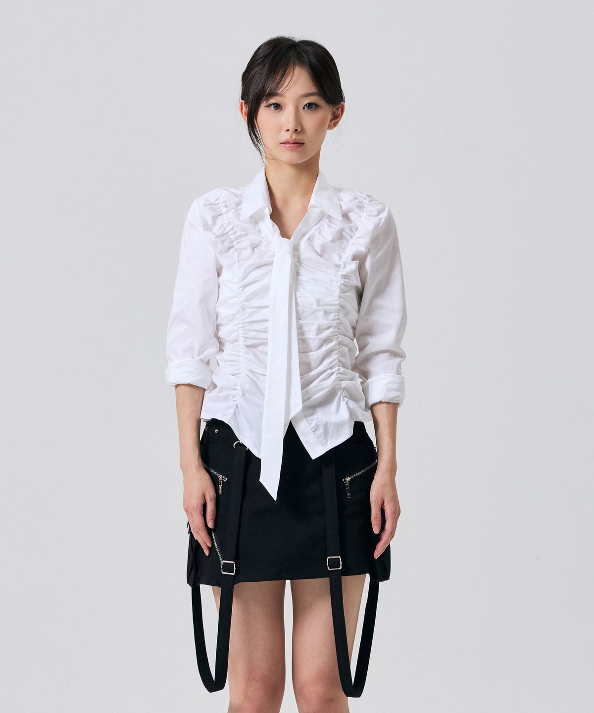아리킴(ARIKIM) ELISE TIE SHIRRING SHIRT / WHITE