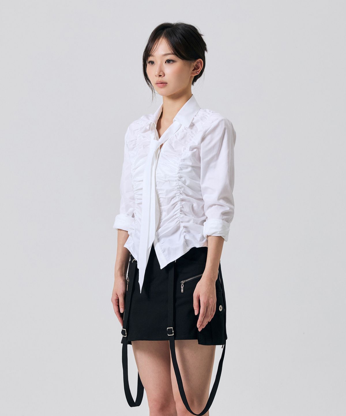 아리킴(ARIKIM) ELISE TIE SHIRRING SHIRT / WHITE