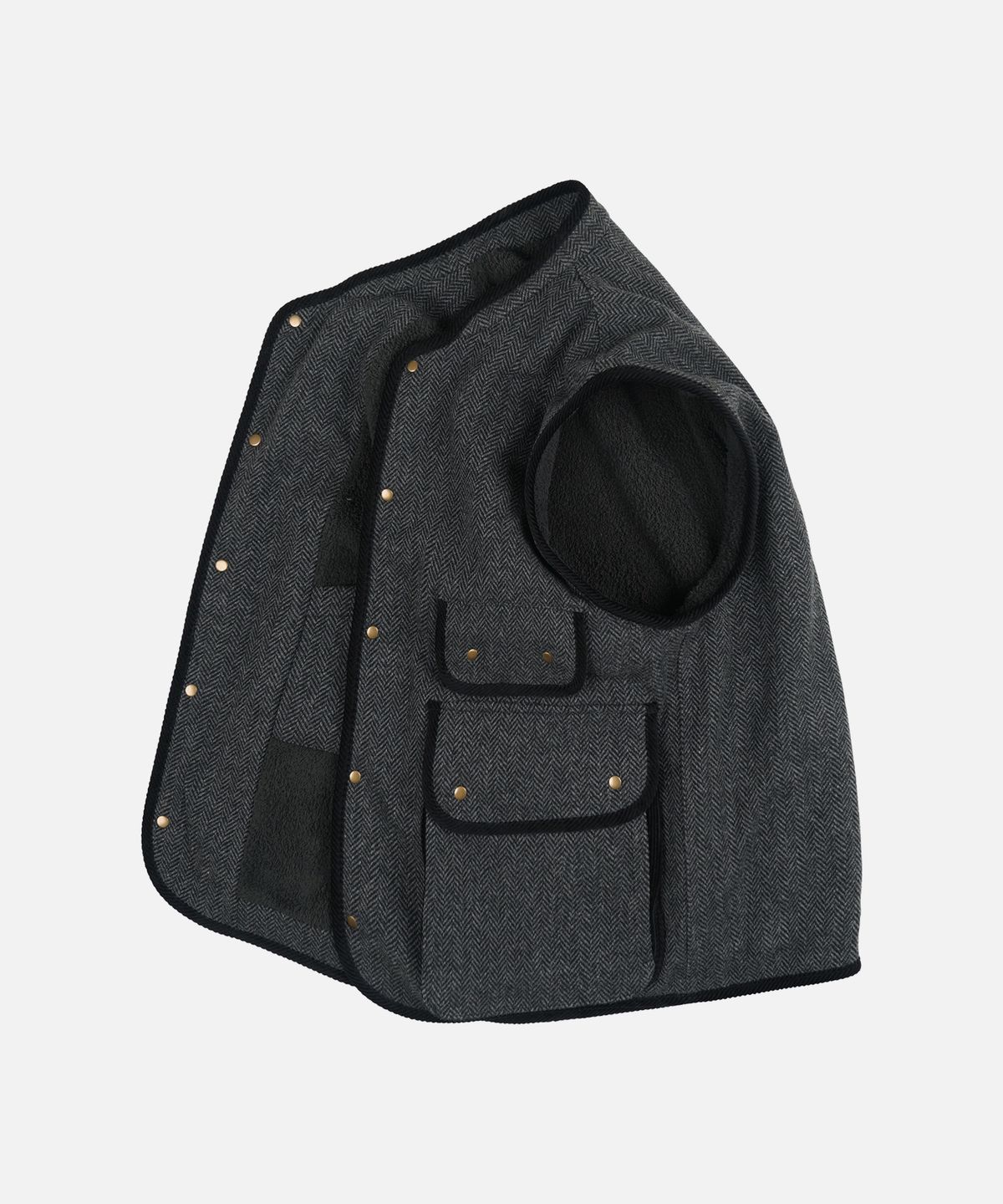 프리즘웍스(FRIZMWORKS) HERRINGBONE WOOL HUNTING VEST _ GRAY BLACK