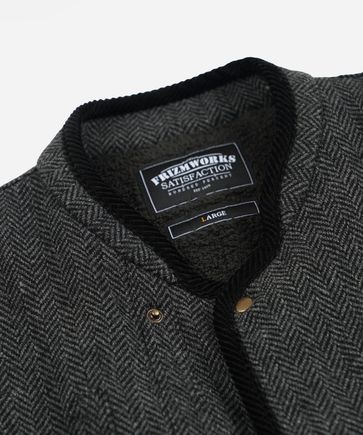 프리즘웍스(FRIZMWORKS) HERRINGBONE WOOL HUNTING VEST _ GRAY BLACK