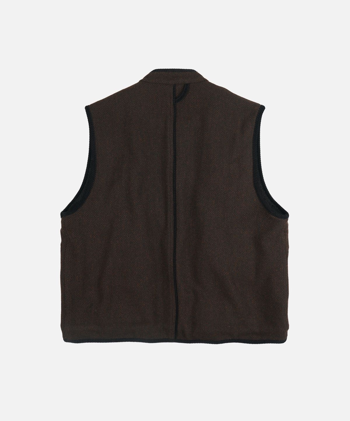 프리즘웍스(FRIZMWORKS) HERRINGBONE WOOL HUNTING VEST _ CHESTNUT BLACK