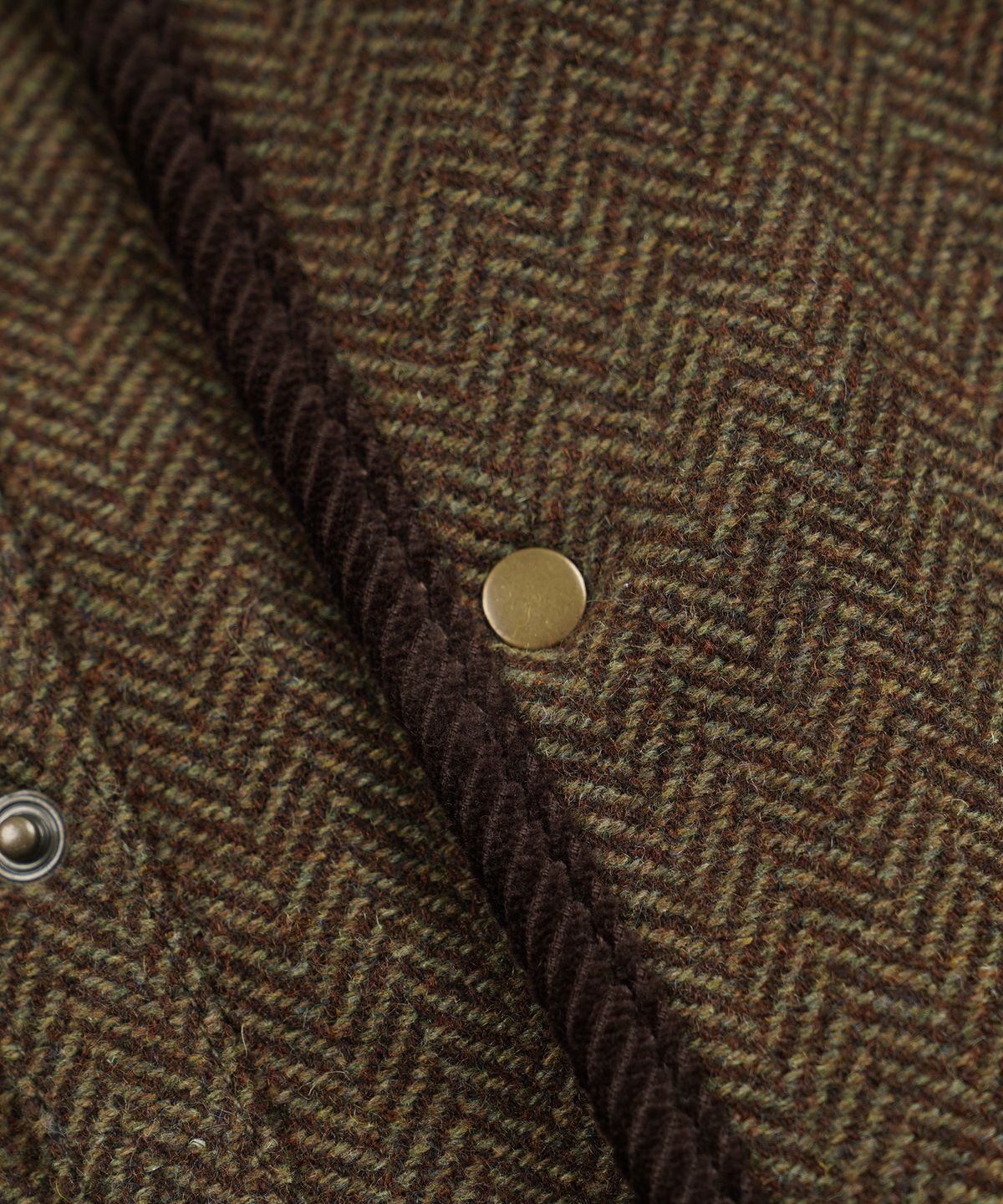 프리즘웍스(FRIZMWORKS) HERRINGBONE WOOL HUNTING VEST _ BROWN GREEN
