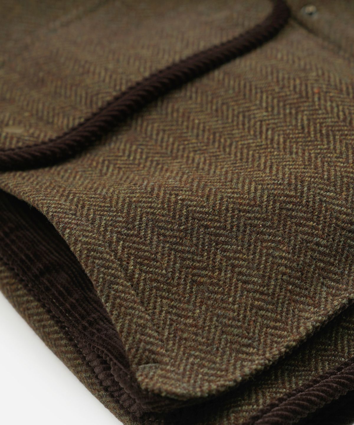 프리즘웍스(FRIZMWORKS) HERRINGBONE WOOL HUNTING VEST _ BROWN GREEN