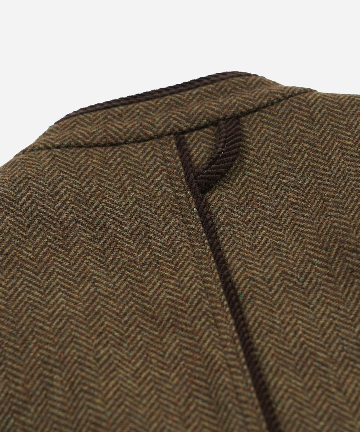 프리즘웍스(FRIZMWORKS) HERRINGBONE WOOL HUNTING VEST _ BROWN GREEN