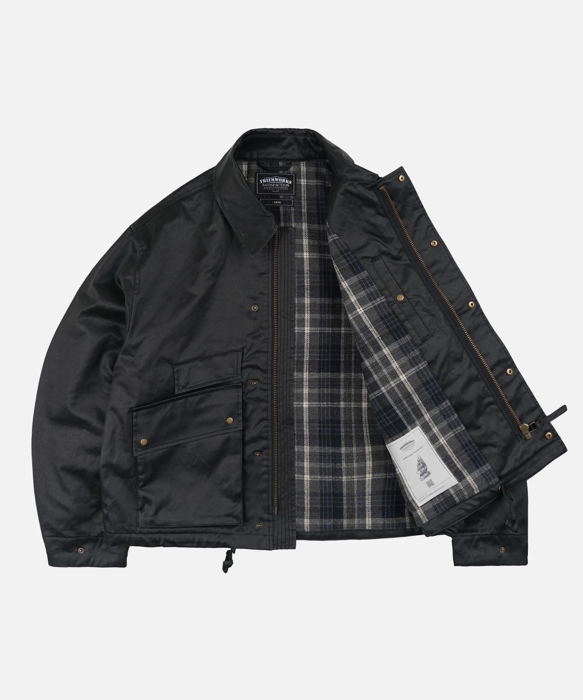 프리즘웍스(FRIZMWORKS) WAXED COTTON HERITAGE HUNTING JACKET _ BLACK