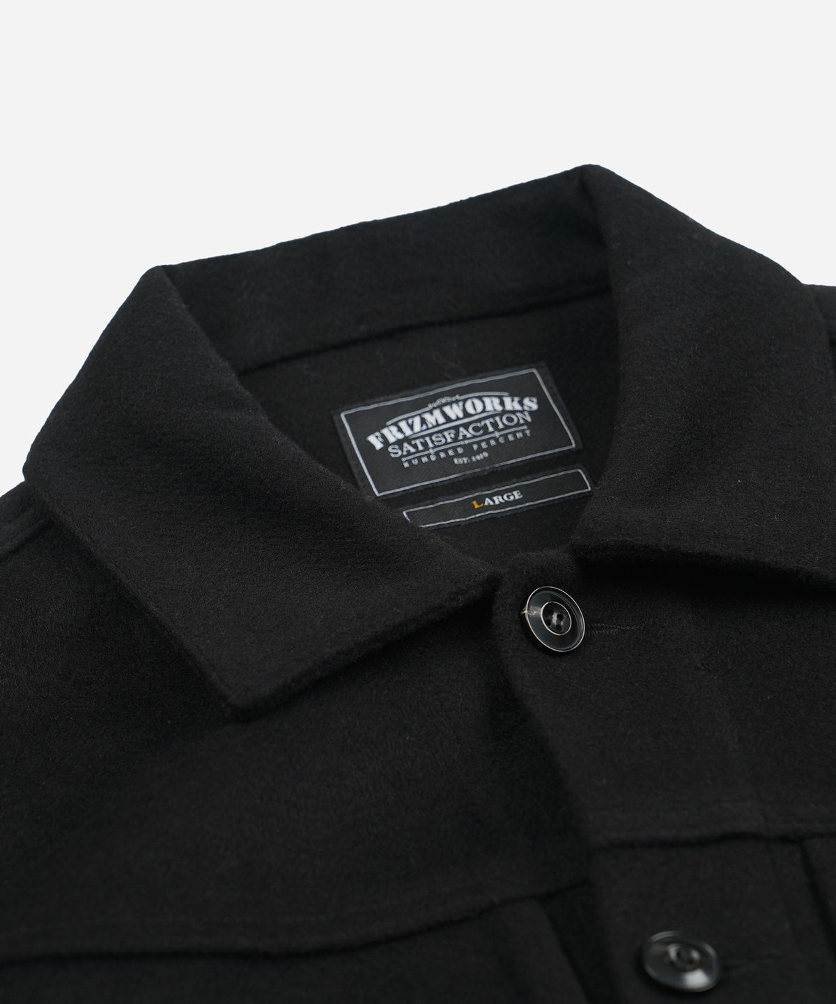 프리즘웍스(FRIZMWORKS) SOLID WOOL TRUCKER JACKET _ BLACK