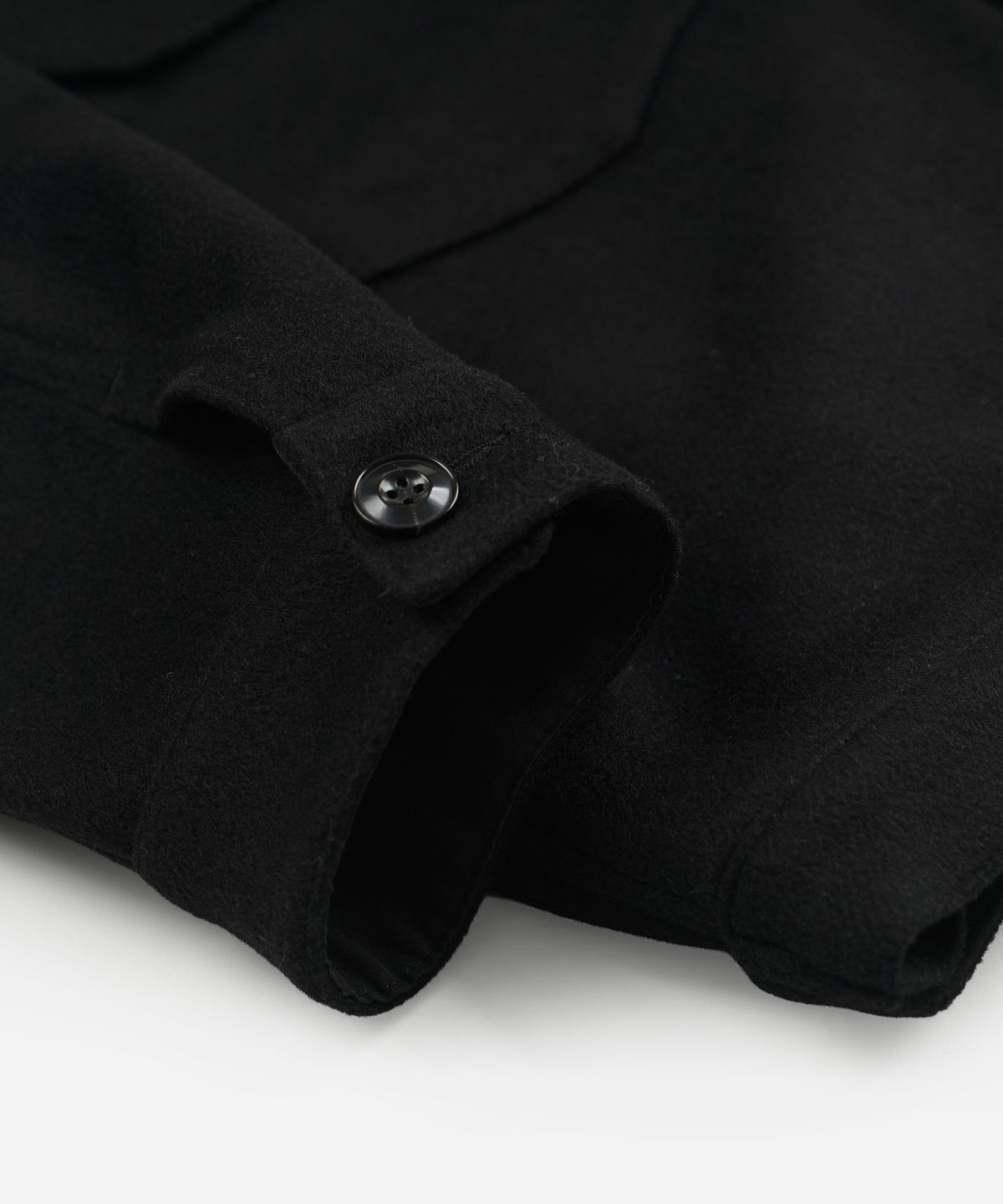 프리즘웍스(FRIZMWORKS) SOLID WOOL TRUCKER JACKET _ BLACK