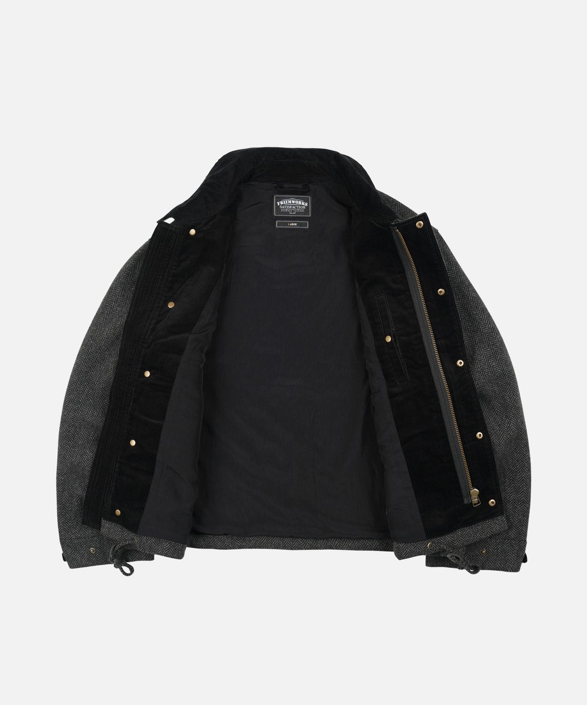 프리즘웍스(FRIZMWORKS) HERRINGBONE WOOL HUNTING JACKET _ GRAY BLACK