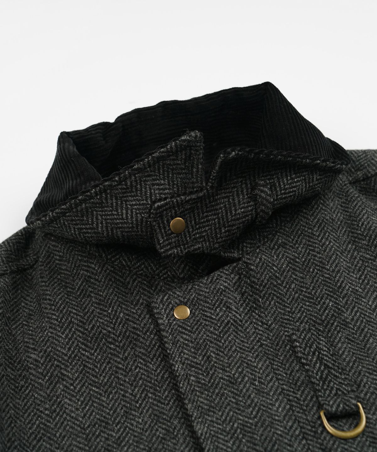 프리즘웍스(FRIZMWORKS) HERRINGBONE WOOL HUNTING JACKET _ GRAY BLACK
