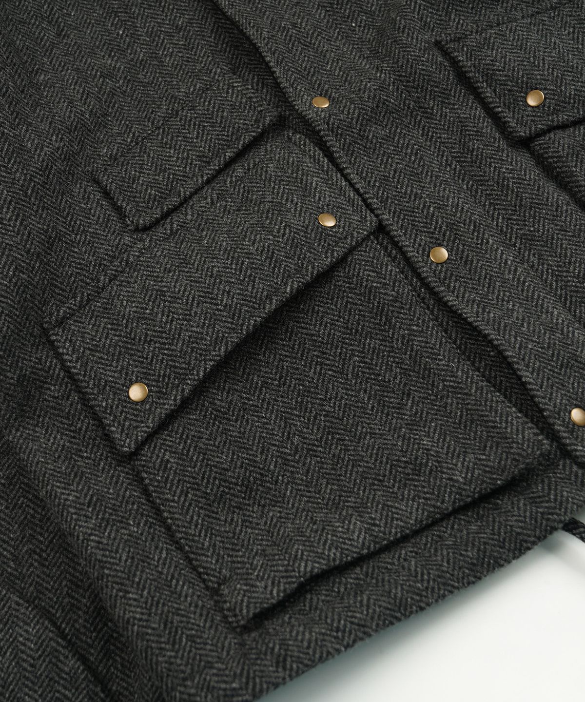 프리즘웍스(FRIZMWORKS) HERRINGBONE WOOL HUNTING JACKET _ GRAY BLACK