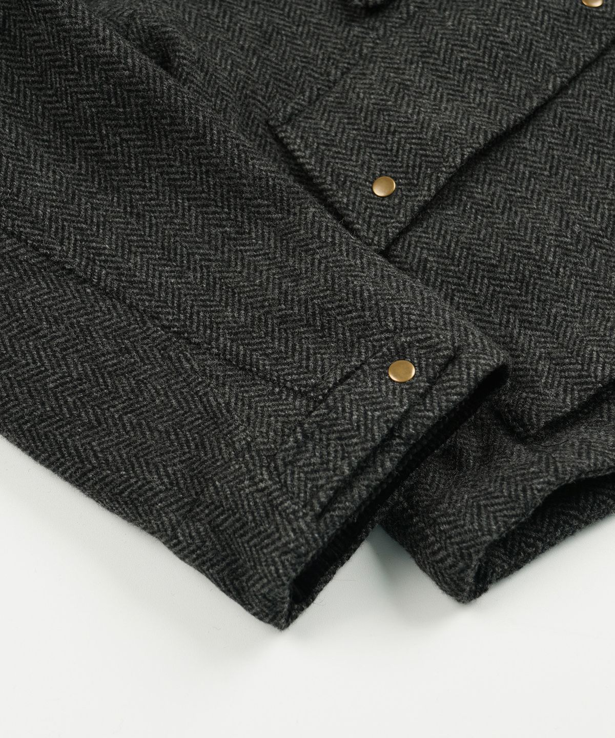 프리즘웍스(FRIZMWORKS) HERRINGBONE WOOL HUNTING JACKET _ GRAY BLACK