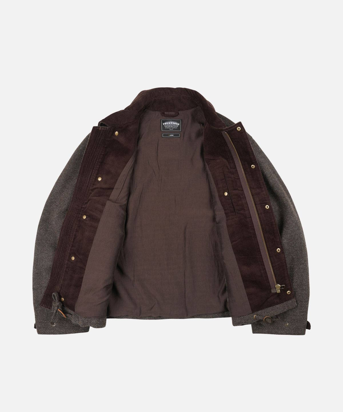 프리즘웍스(FRIZMWORKS) HERRINGBONE WOOL HUNTING JACKET _ PINE BROWN