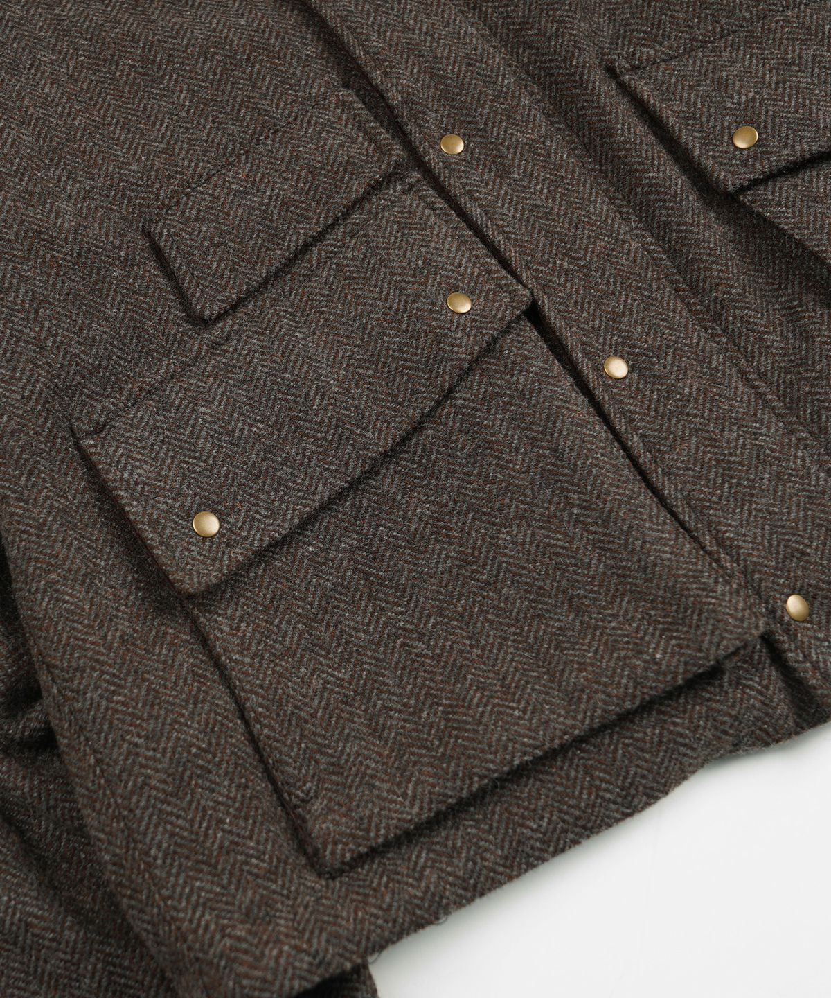 프리즘웍스(FRIZMWORKS) HERRINGBONE WOOL HUNTING JACKET _ PINE BROWN