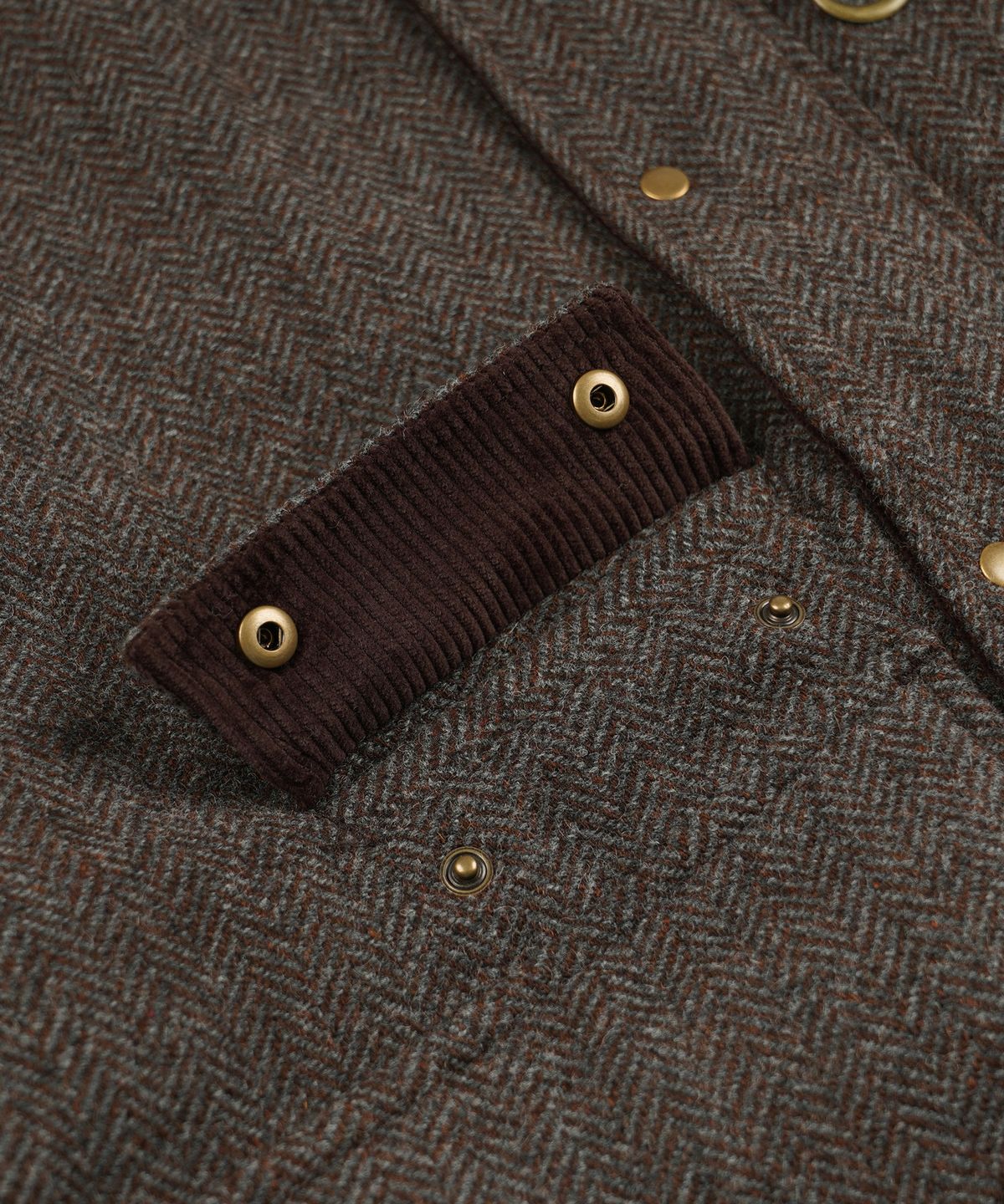 프리즘웍스(FRIZMWORKS) HERRINGBONE WOOL HUNTING JACKET _ PINE BROWN