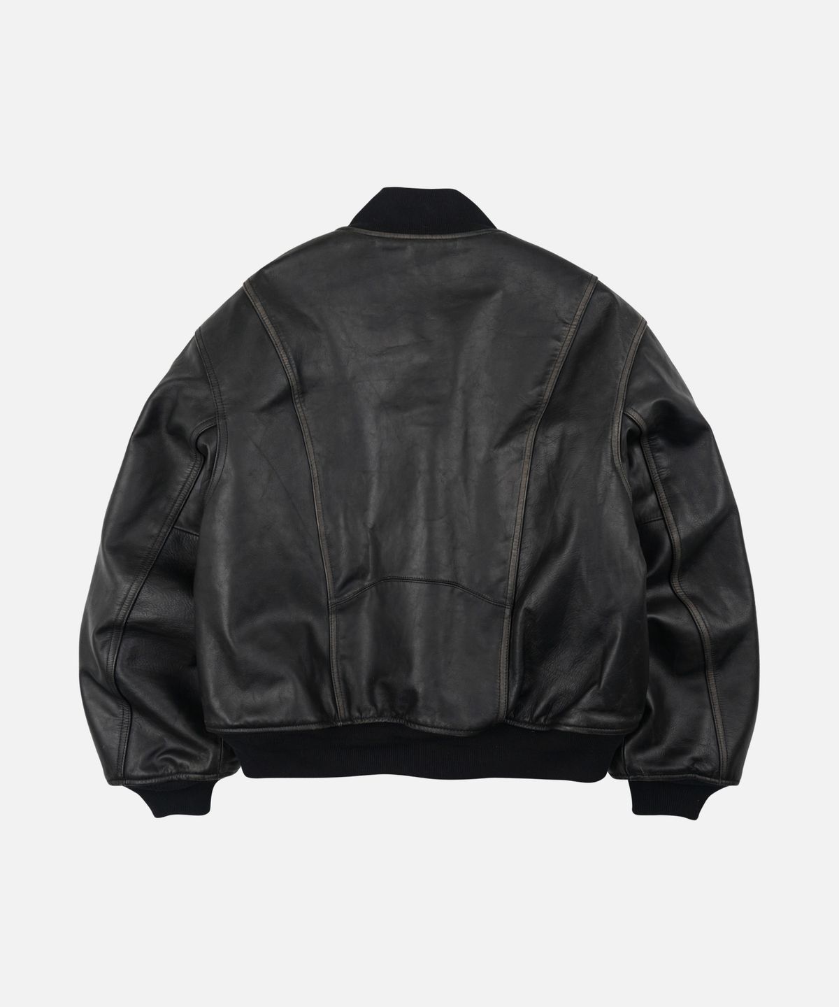 프리즘웍스(FRIZMWORKS) PATINA COWHIDE TANKER JACKET _ WASHED BLACK