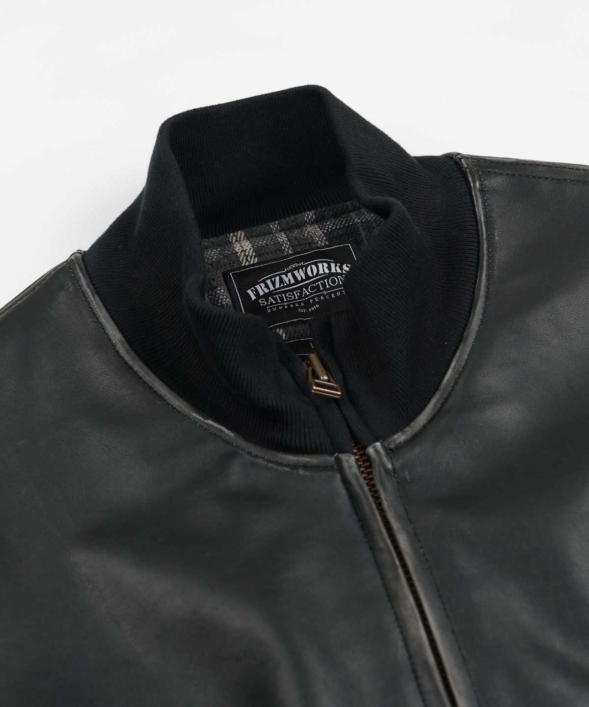 프리즘웍스(FRIZMWORKS) PATINA COWHIDE TANKER JACKET _ WASHED BLACK