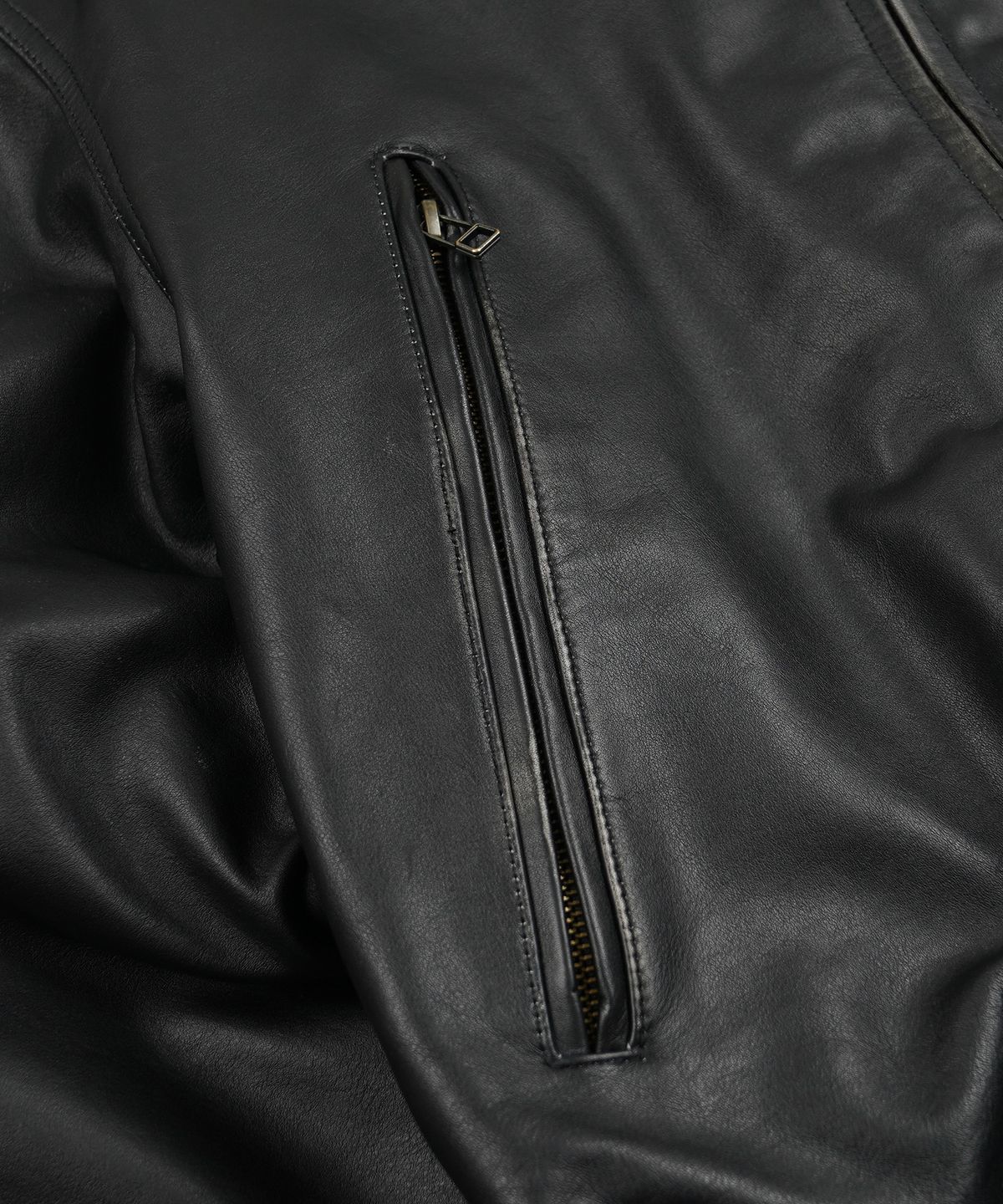 프리즘웍스(FRIZMWORKS) PATINA COWHIDE TANKER JACKET _ WASHED BLACK