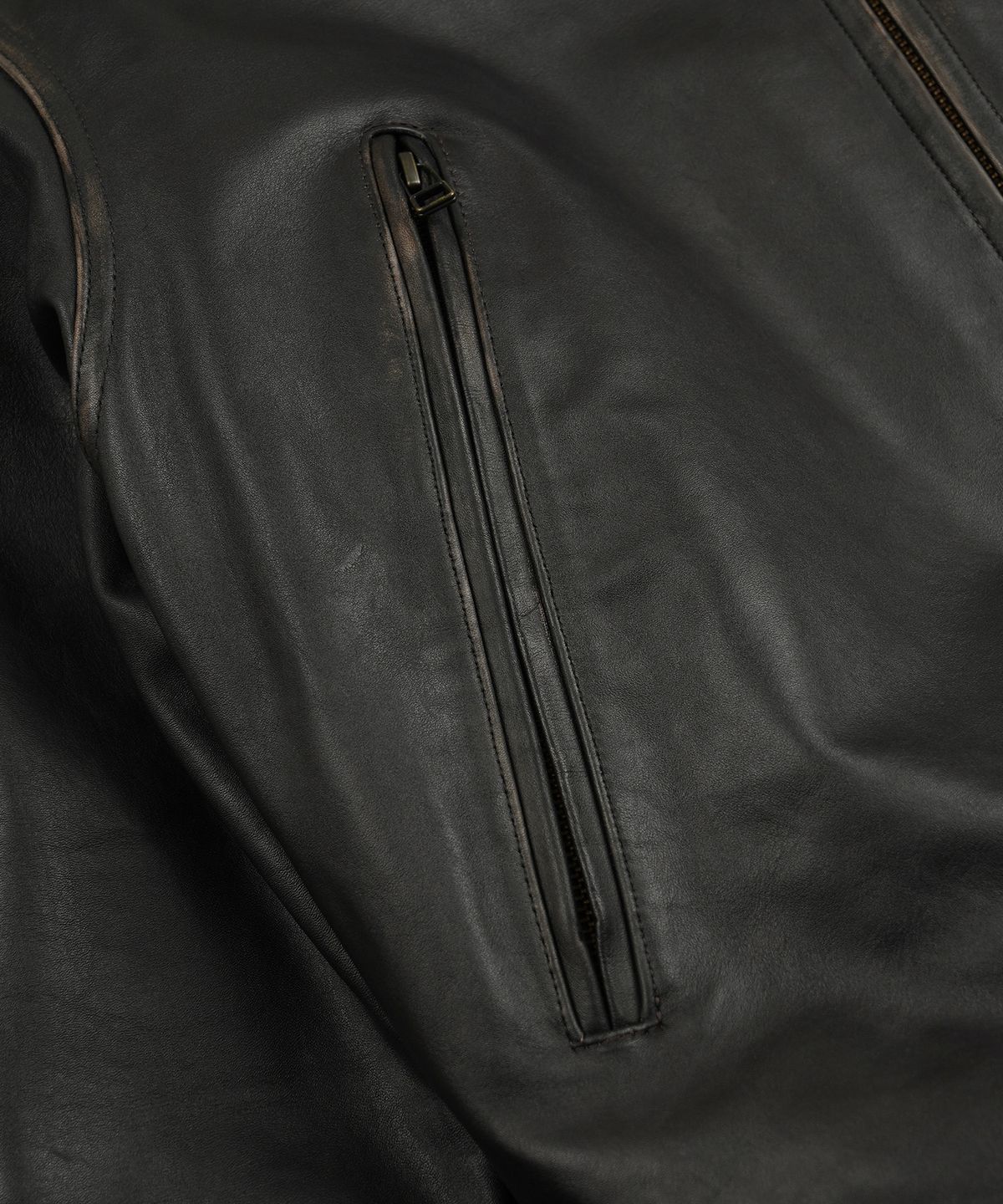 프리즘웍스(FRIZMWORKS) PATINA COWHIDE TANKER JACKET _ WASHED BROWN