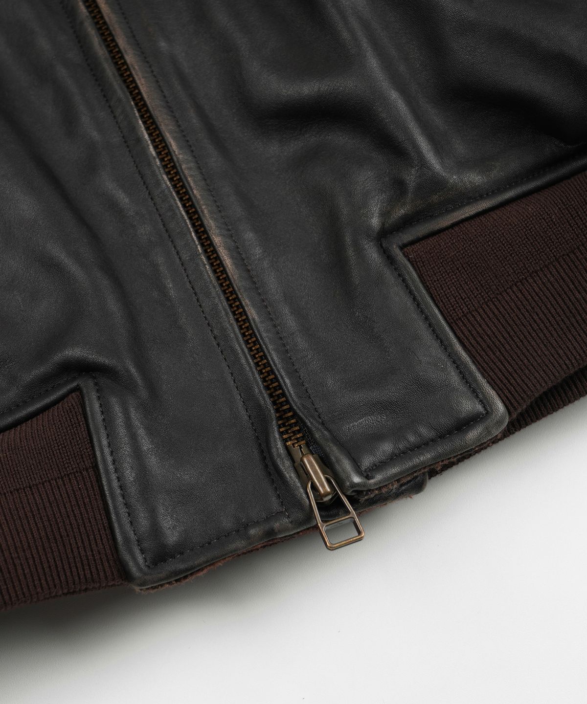 프리즘웍스(FRIZMWORKS) PATINA COWHIDE TANKER JACKET _ WASHED BROWN
