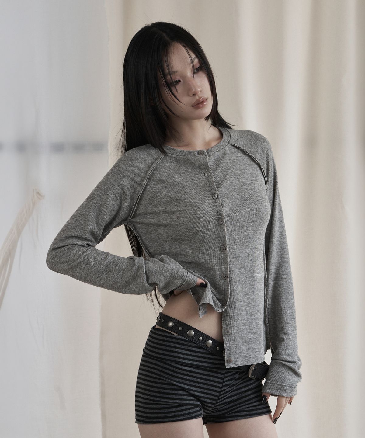 스웨이글로우(SWAYGLOW) 소프트 골지 져지 가디건 (MG)