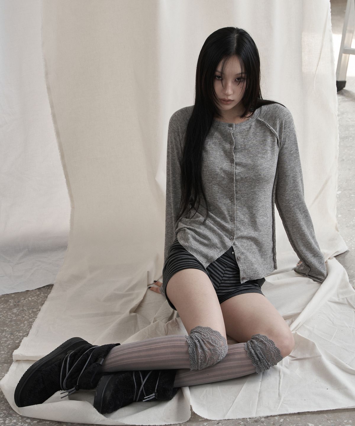 스웨이글로우(SWAYGLOW) 소프트 골지 져지 가디건 (MG)