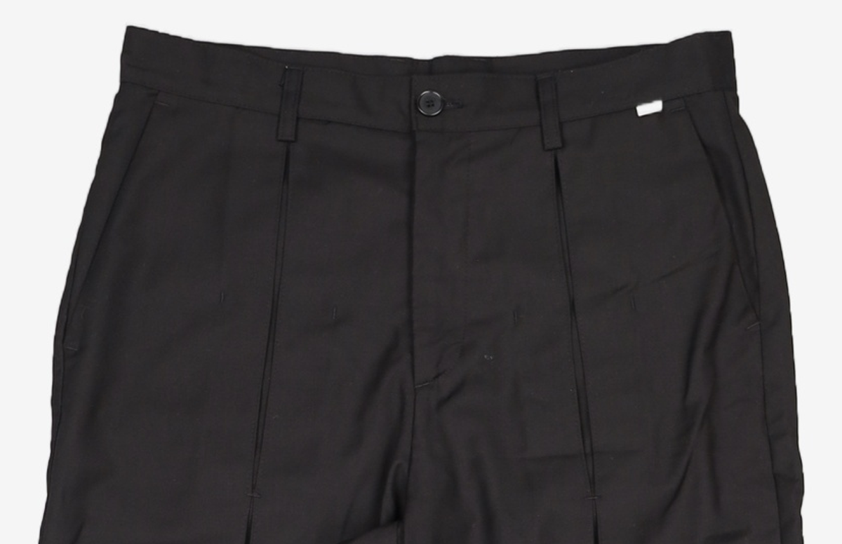 노매뉴얼(NOMANUAL) OPEN TUCK PANTS - BLACK 100