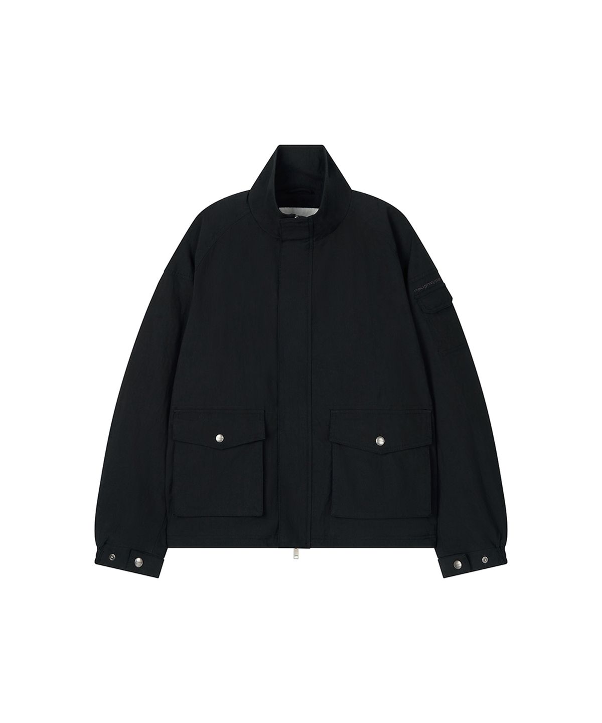 로타입(ROUGHTYPE) High-neck Cotton Safari Jacket - Black