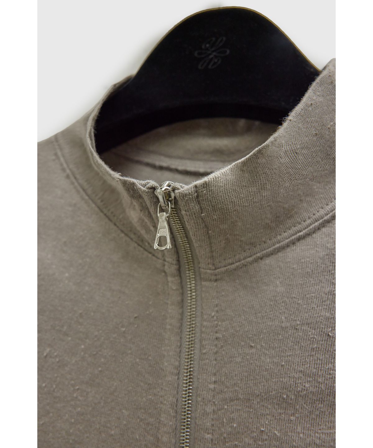 유스(YOUTH) Cut-off Zip-up T-shirt - Oatmeal