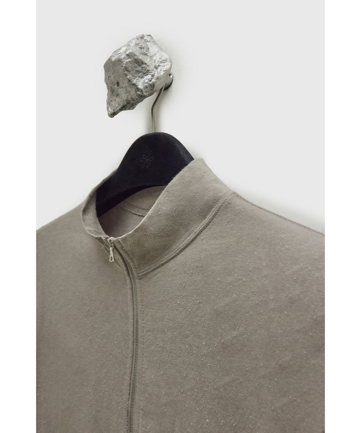 유스(YOUTH) Cut-off Zip-up T-shirt - Oatmeal