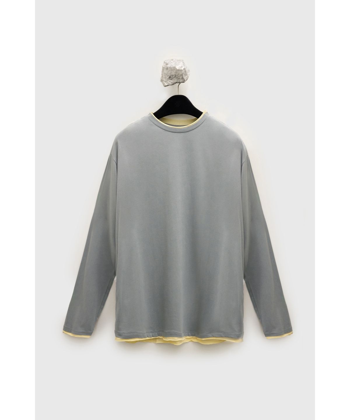 유스(YOUTH) Cut-off Layered L/S T-Shirt - Grey & Yellow