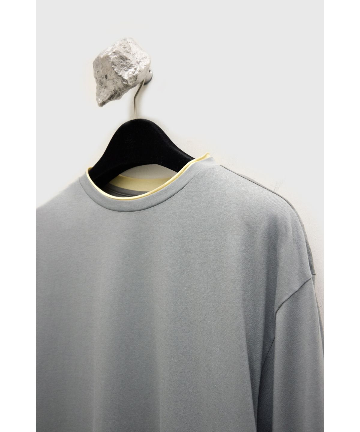 유스(YOUTH) Cut-off Layered L/S T-Shirt - Grey & Yellow