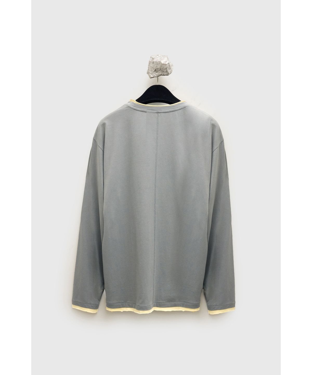유스(YOUTH) Cut-off Layered L/S T-Shirt - Grey & Yellow