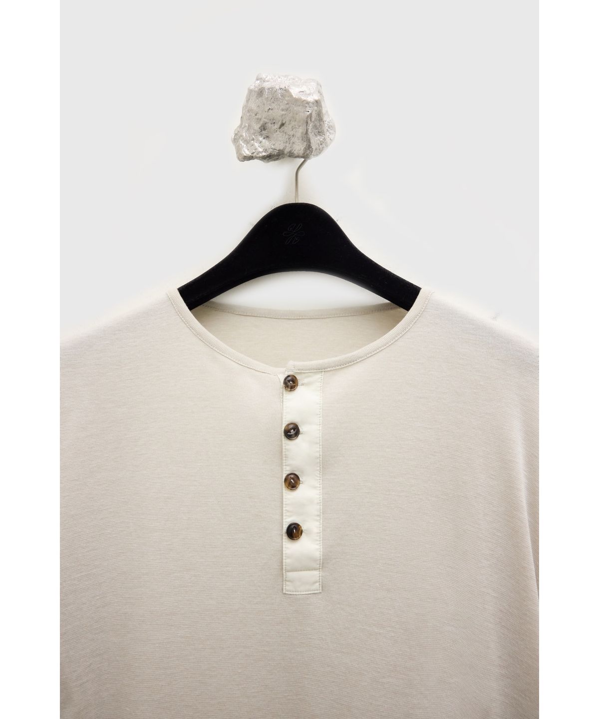 유스(YOUTH) Henley-neck L/S T-shirt - Ivory