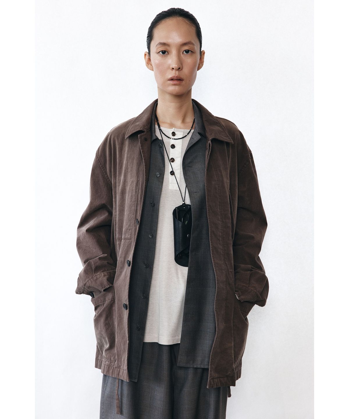 유스(YOUTH) Henley-neck L/S T-shirt - Ivory