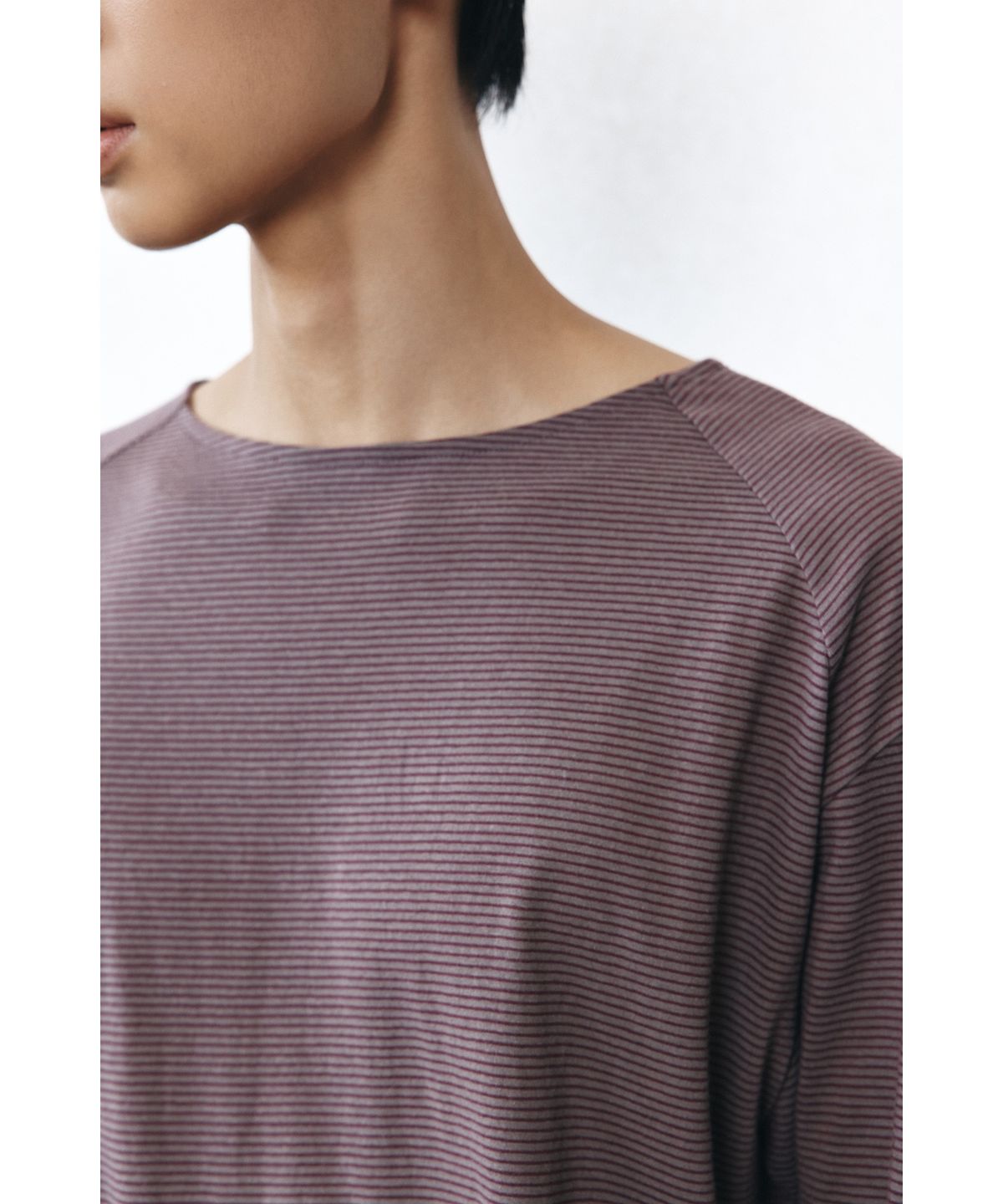 유스(YOUTH) Boat-neck Stripe T-shirt - Violet